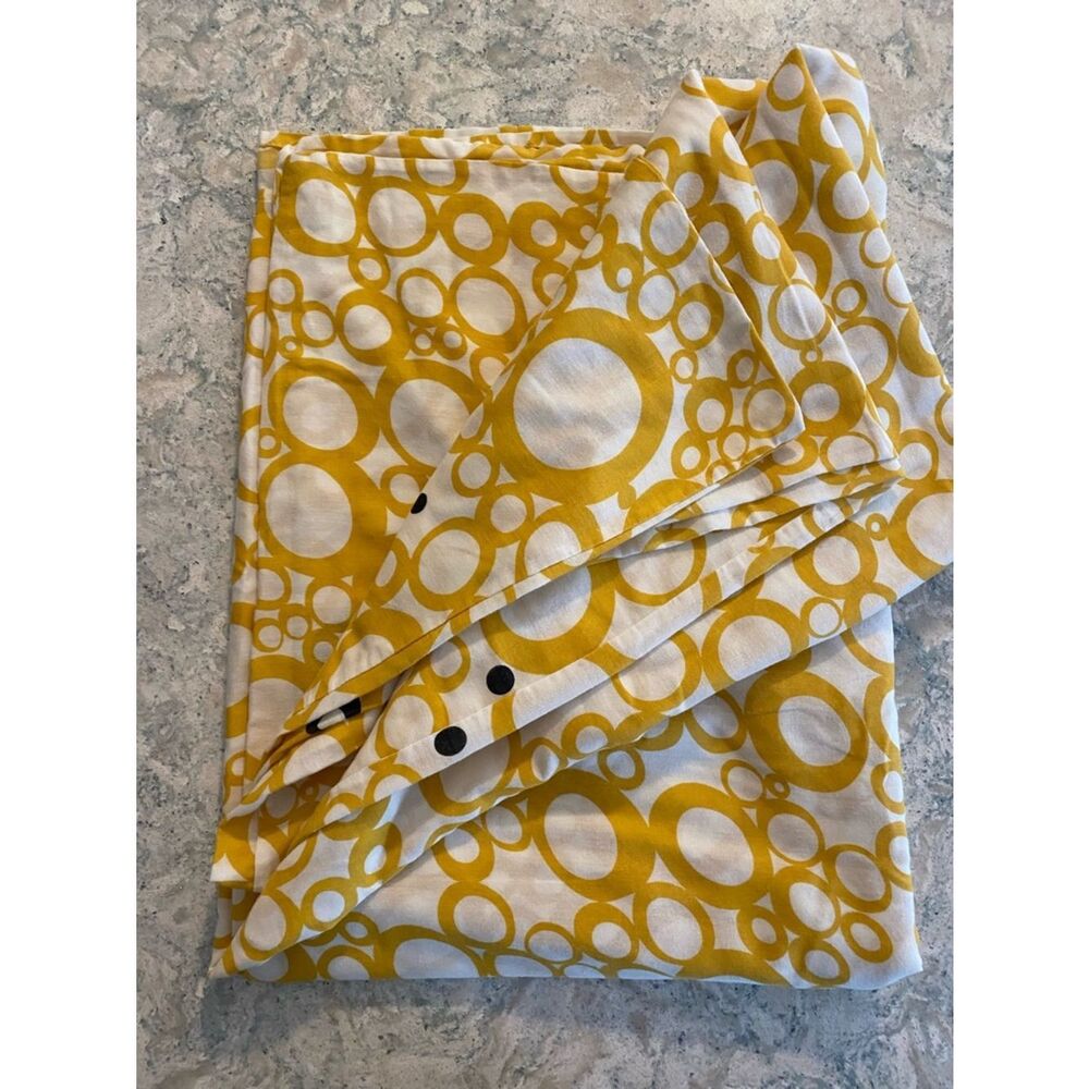 IKEA Yellow and White Circle Print Bed Duvet Cover